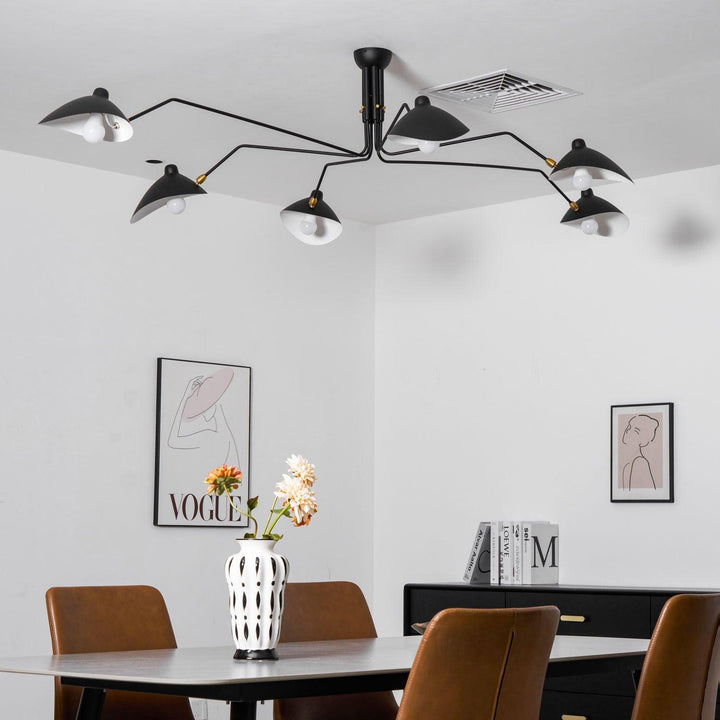 Starburst Spider Ceiling Light - Mid-Century, Flush Mount for Bedroom &amp; Hallway
