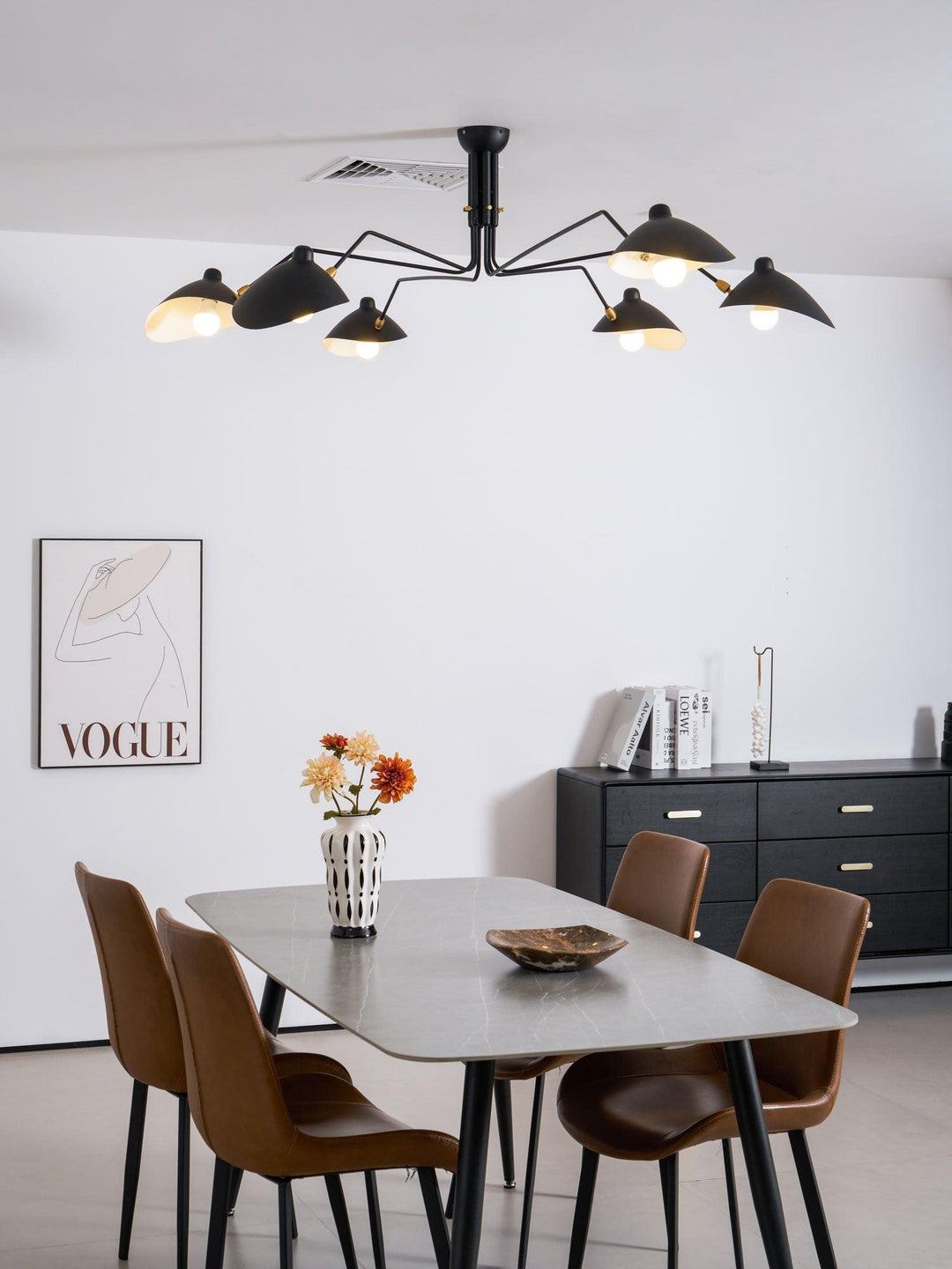 Starburst Spider Ceiling Light - Mid-Century, Flush Mount for Bedroom &amp; Hallway