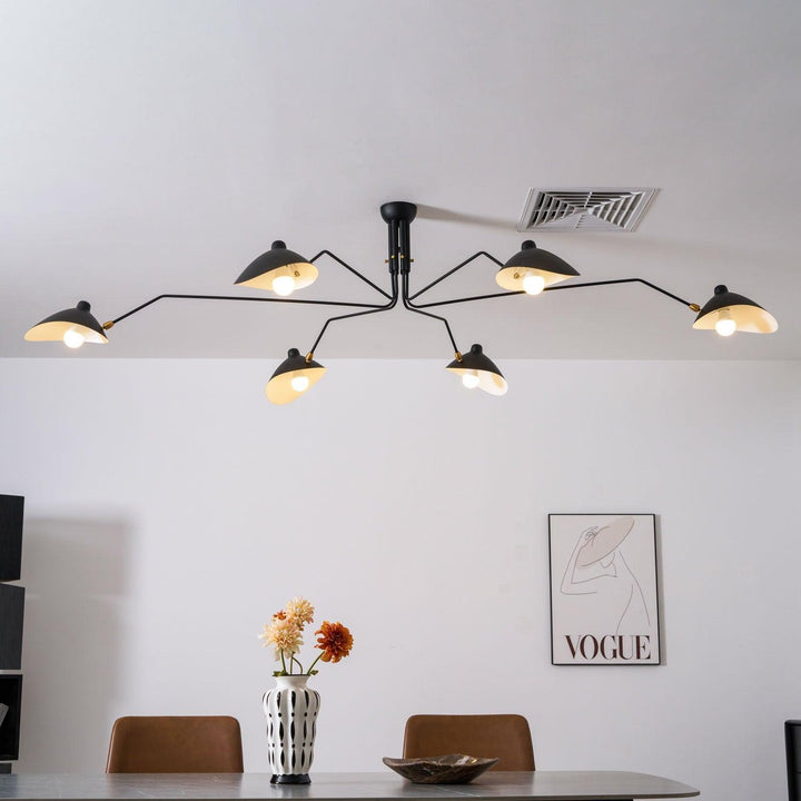 Starburst Spider Ceiling Light - Mid-Century, Flush Mount for Bedroom &amp; Hallway