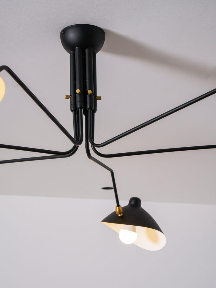 Starburst Spider Ceiling Light - Mid-Century, Flush Mount for Bedroom &amp; Hallway