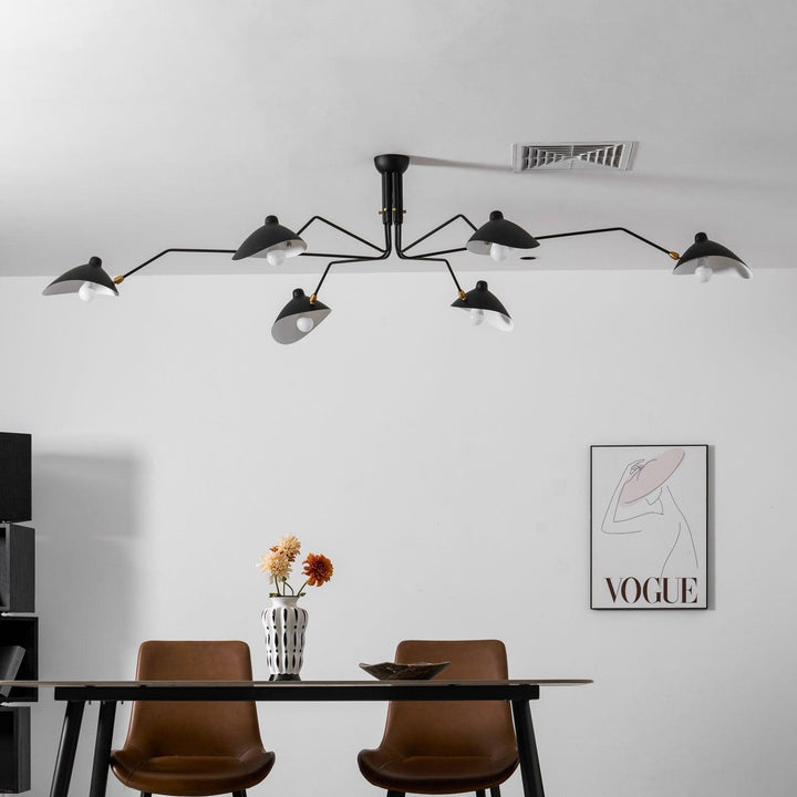 Starburst Spider Ceiling Light - Mid-Century, Flush Mount for Bedroom &amp; Hallway