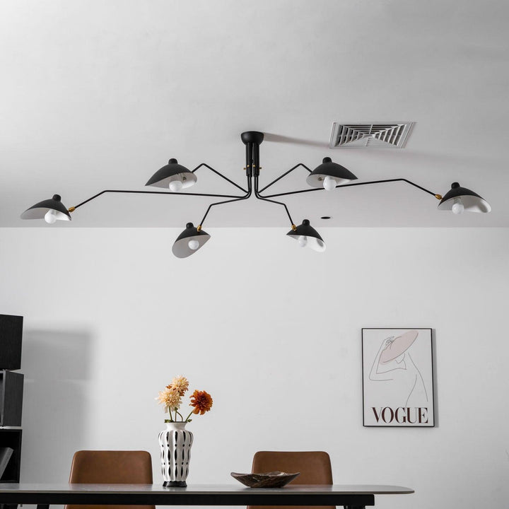 Starburst Spider Ceiling Light - Mid-Century, Flush Mount for Bedroom &amp; Hallway
