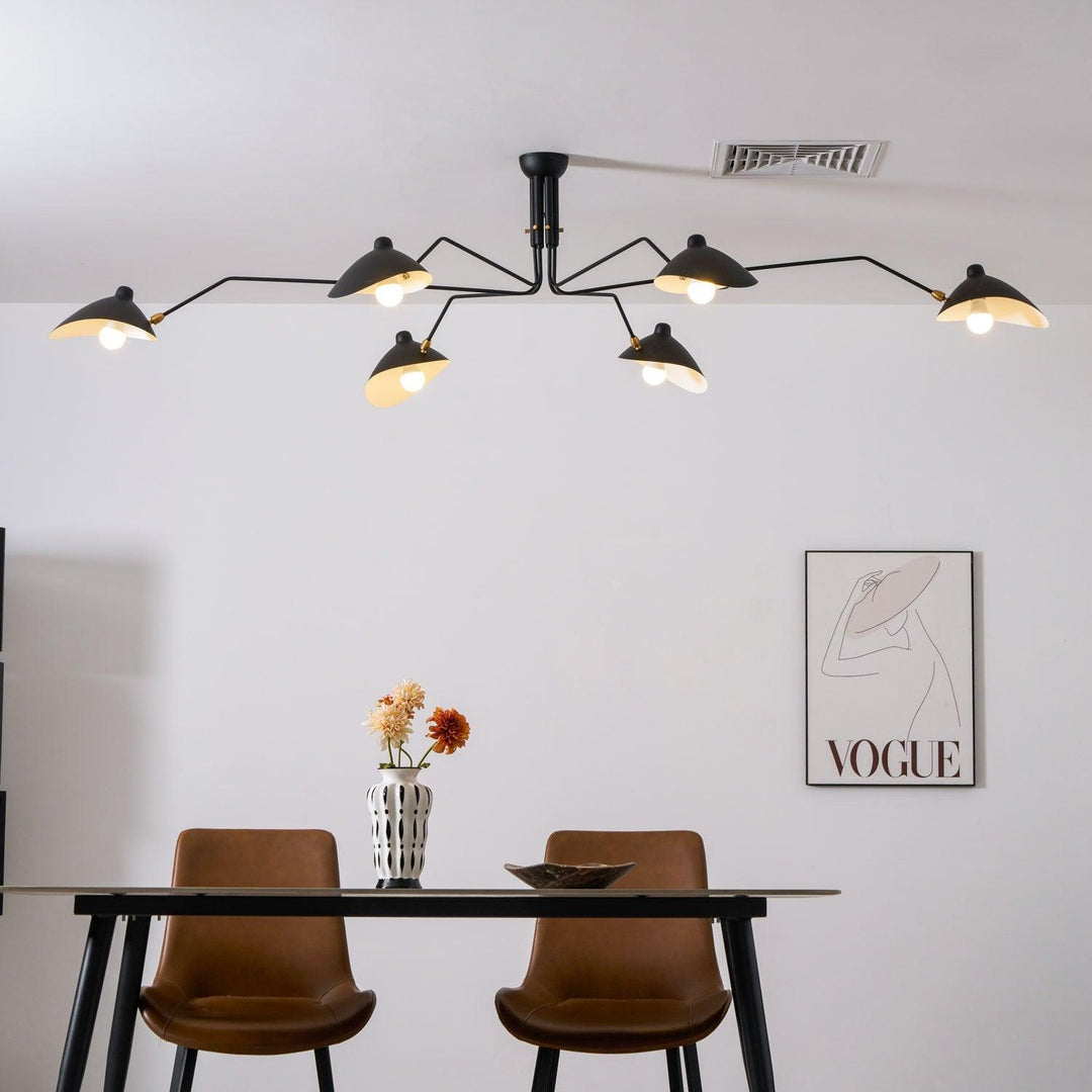 Starburst Spider Ceiling Light - Mid-Century, Flush Mount for Bedroom &amp; Hallway