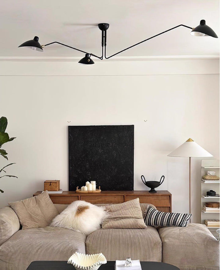 Starburst Spider Ceiling Light - Mid-Century, Flush Mount for Bedroom &amp; Hallway