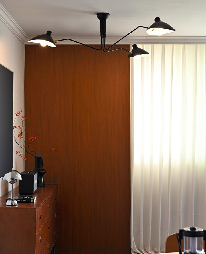 Starburst Spider Ceiling Light - Mid-Century, Flush Mount for Bedroom &amp; Hallway
