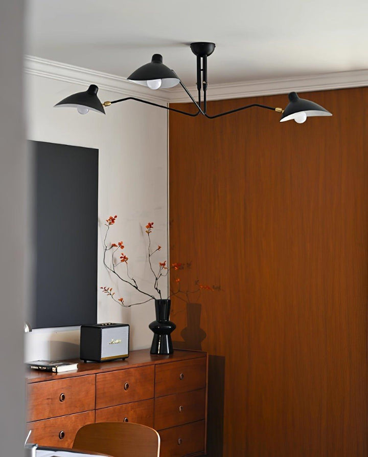 Starburst Spider Ceiling Light - Mid-Century, Flush Mount for Bedroom &amp; Hallway