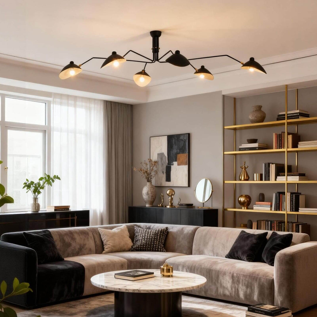 Arm Ceiling Light - Mid-Century, Flush Mount for Bedroom &amp; Hallway | Roel