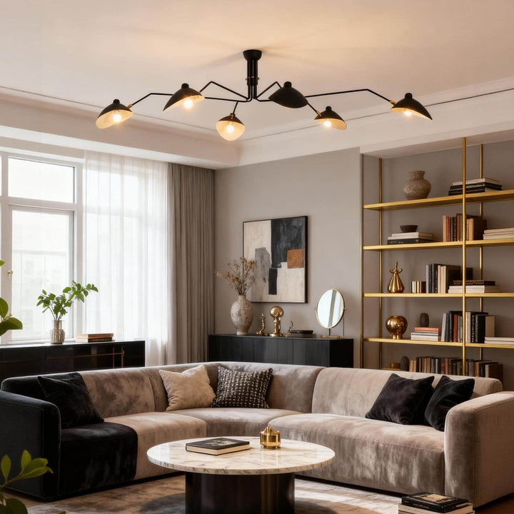 Arm Ceiling Light - Mid-Century, Flush Mount for Bedroom &amp; Hallway | Roel
