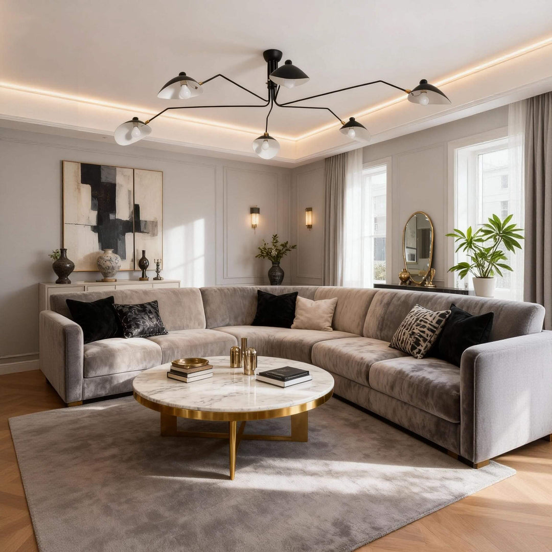 Arm Ceiling Light - Mid-Century, Flush Mount for Bedroom &amp; Hallway | Roel