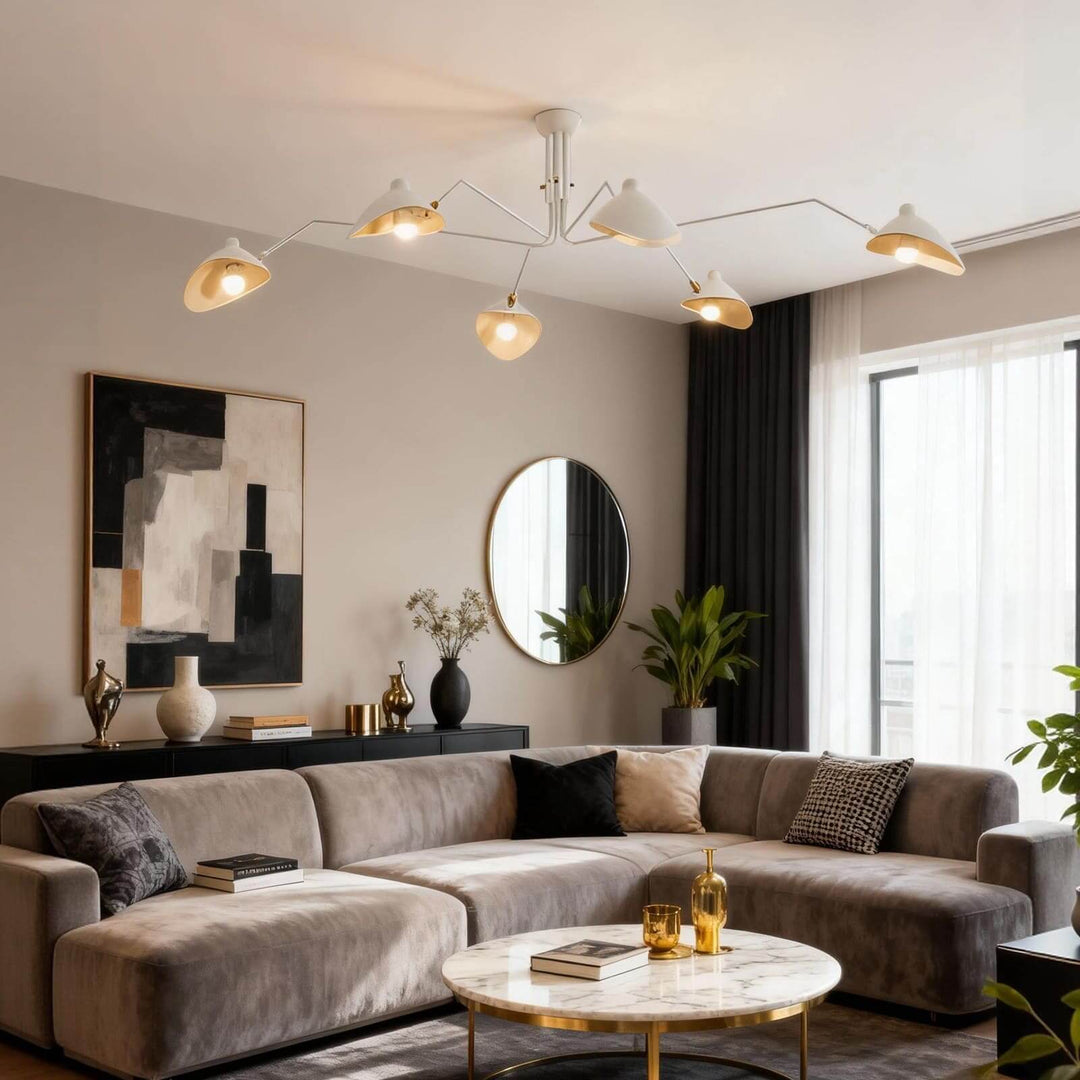 Arm Ceiling Light - Mid-Century, Flush Mount for Bedroom &amp; Hallway | Roel