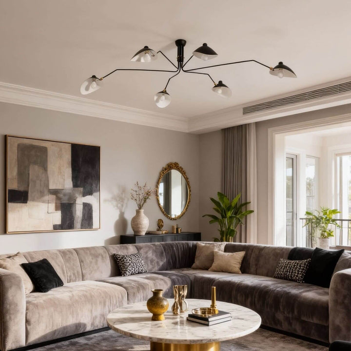 Arm Ceiling Light - Mid-Century, Flush Mount for Bedroom &amp; Hallway | Roel