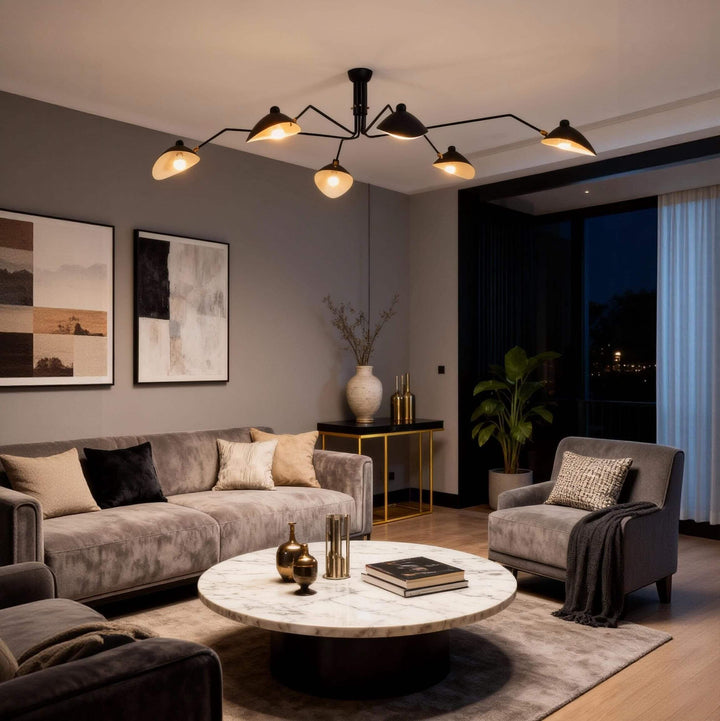 Arm Ceiling Light - Mid-Century, Flush Mount for Bedroom &amp; Hallway | Roel