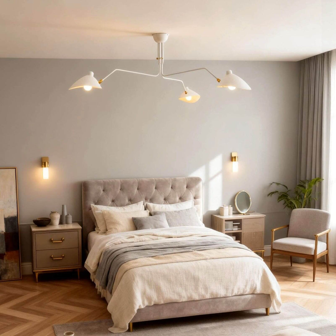 Arm Ceiling Light - Mid-Century, Flush Mount for Bedroom &amp; Hallway | Roel