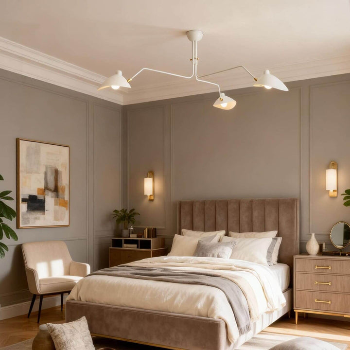 Arm Ceiling Light - Mid-Century, Flush Mount for Bedroom &amp; Hallway | Roel