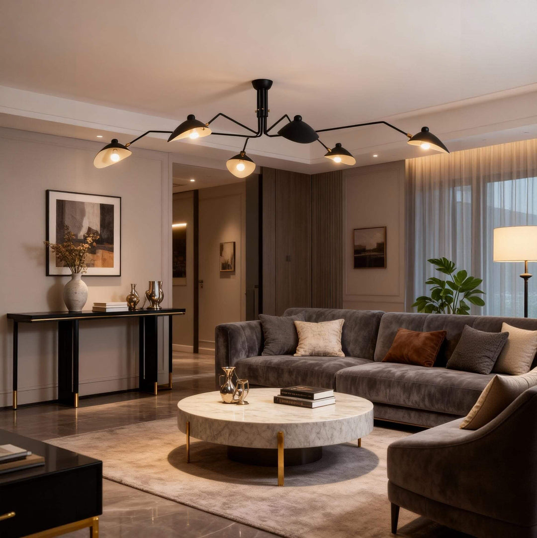 Arm Ceiling Light - Mid-Century, Flush Mount for Bedroom &amp; Hallway | Roel