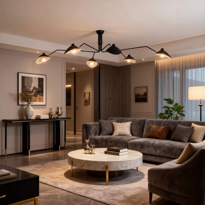 Arm Ceiling Light - Mid-Century, Flush Mount for Bedroom &amp; Hallway | Roel