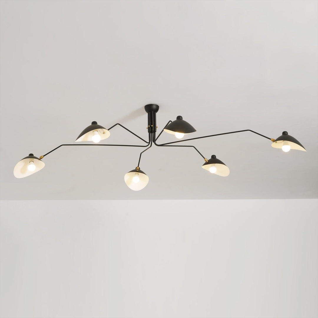 Starburst Spider Ceiling Light - Mid-Century, Flush Mount for Bedroom &amp; Hallway