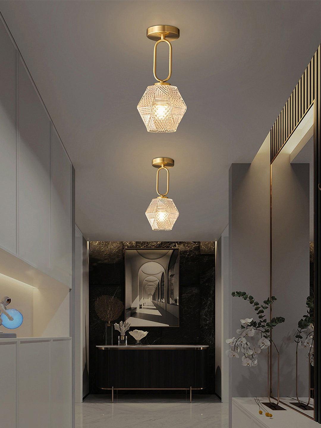 Orion Cut-Glass Ceiling Light