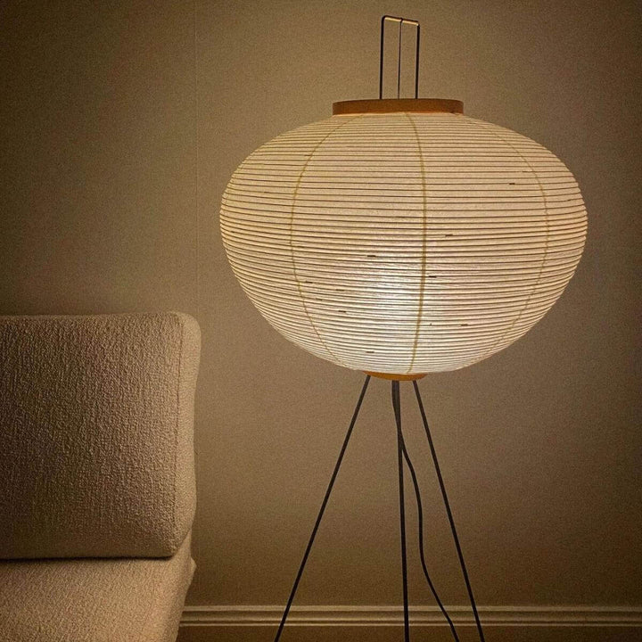 Paper Floor Lamp - Japandi, for Living Room &amp; Reading Nook | Sten