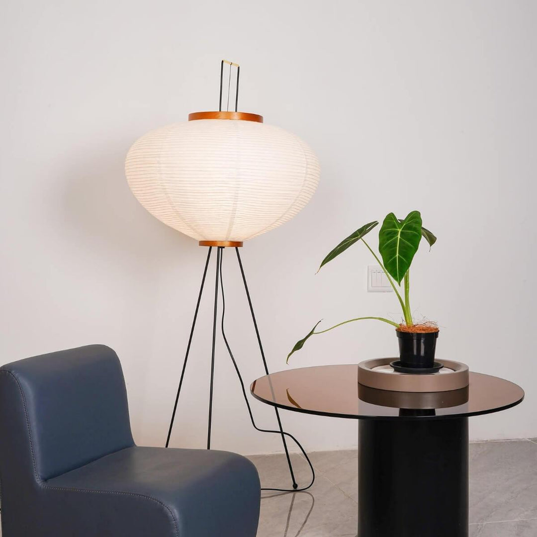 Paper Floor Lamp - Japandi, for Living Room &amp; Reading Nook | Sten