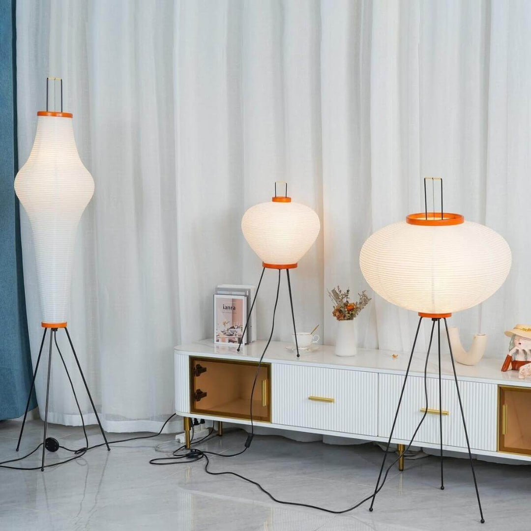 Paper Floor Lamp - Japandi, for Living Room &amp; Reading Nook | Sten