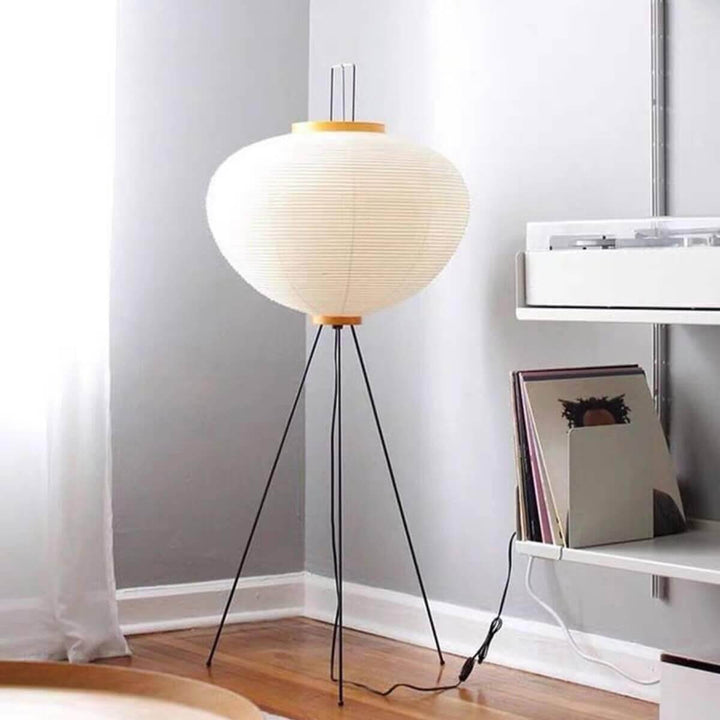 Paper Floor Lamp - Japandi, for Living Room &amp; Reading Nook | Sten