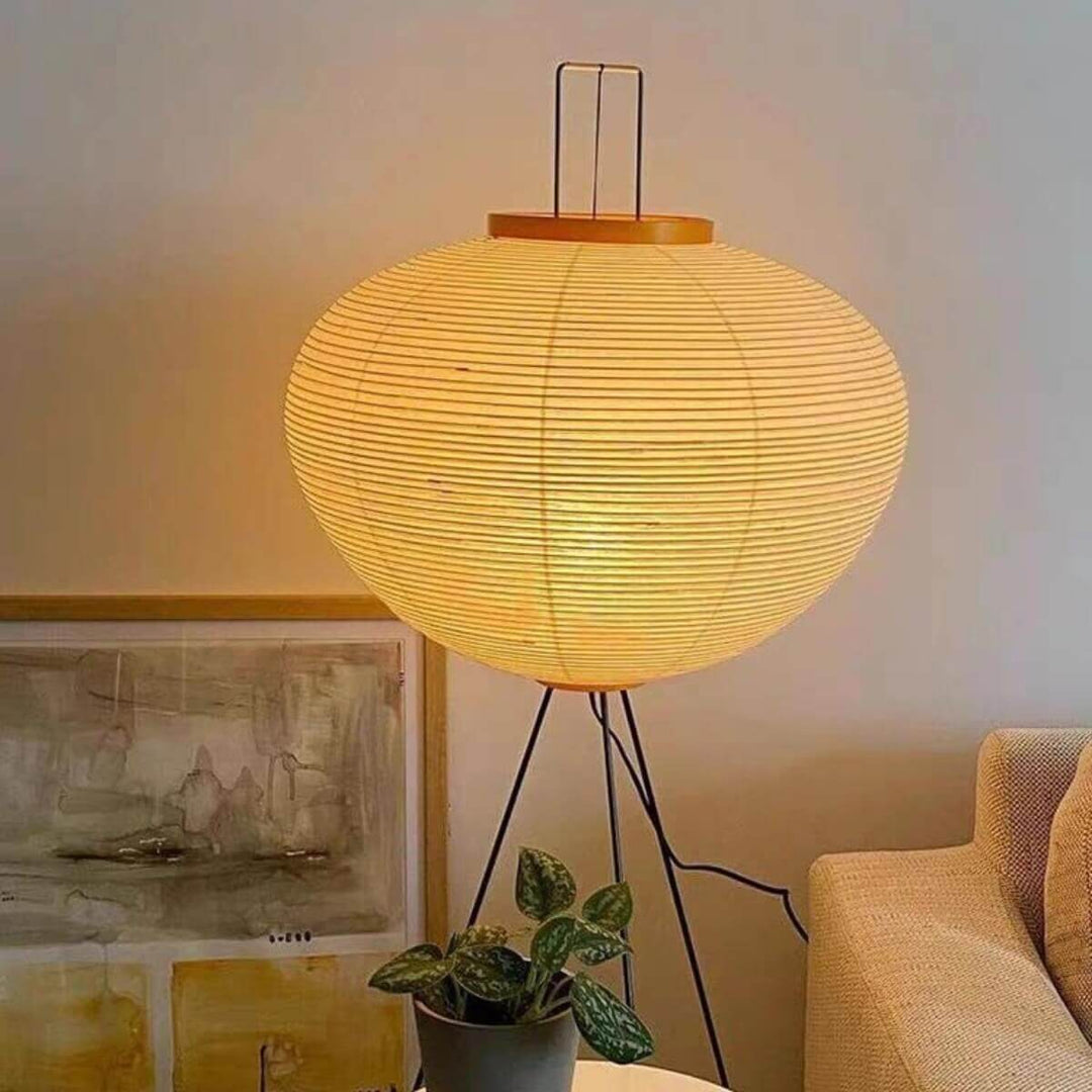 Paper Floor Lamp - Japandi, for Living Room &amp; Reading Nook | Sten