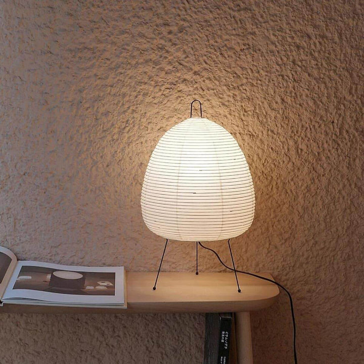 Paper Table Lamp - Japandi, for Bedside &amp; Living Room | Ymir