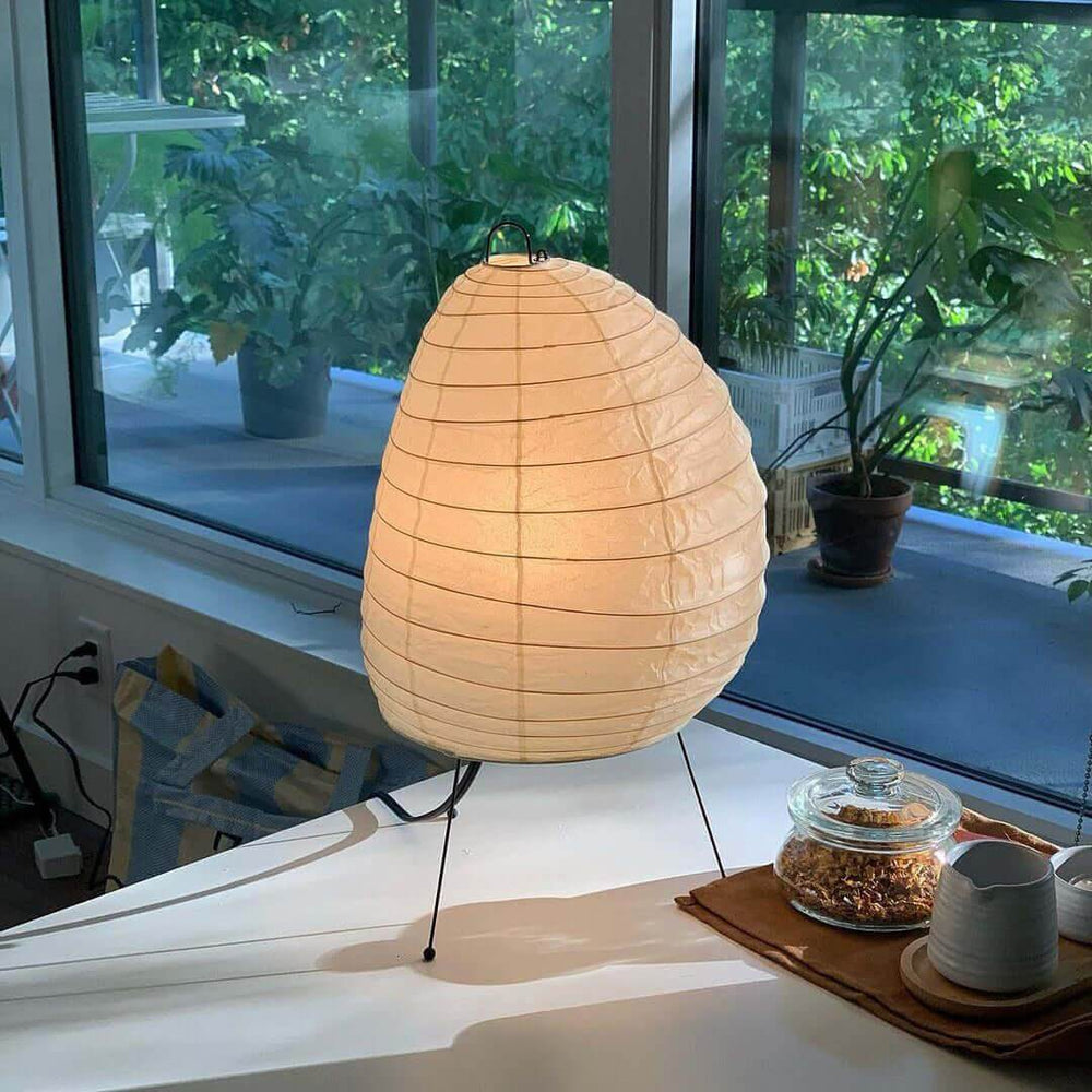 Paper Table Lamp - Japandi, for Bedside & Living Room | Noa
