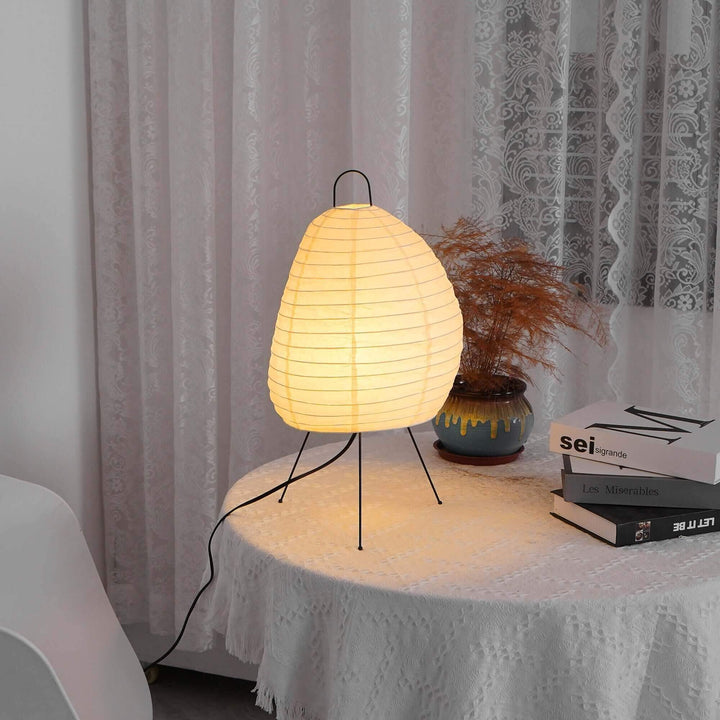 Paper Table Lamp - Japandi, for Bedside &amp; Living Room | Noa