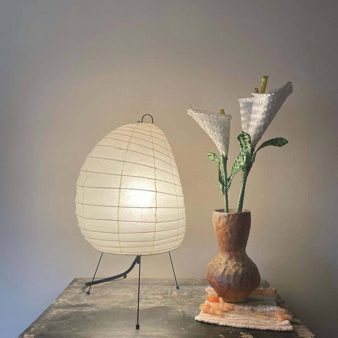 Paper Table Lamp - Japandi, for Bedside &amp; Living Room | Noa