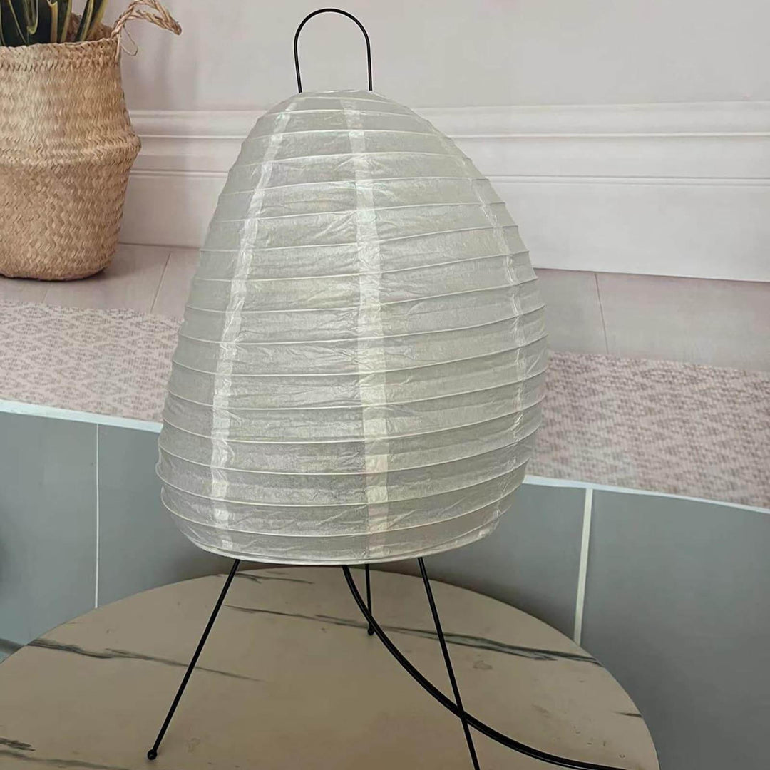 Paper Table Lamp - Japandi, for Bedside &amp; Living Room | Noa