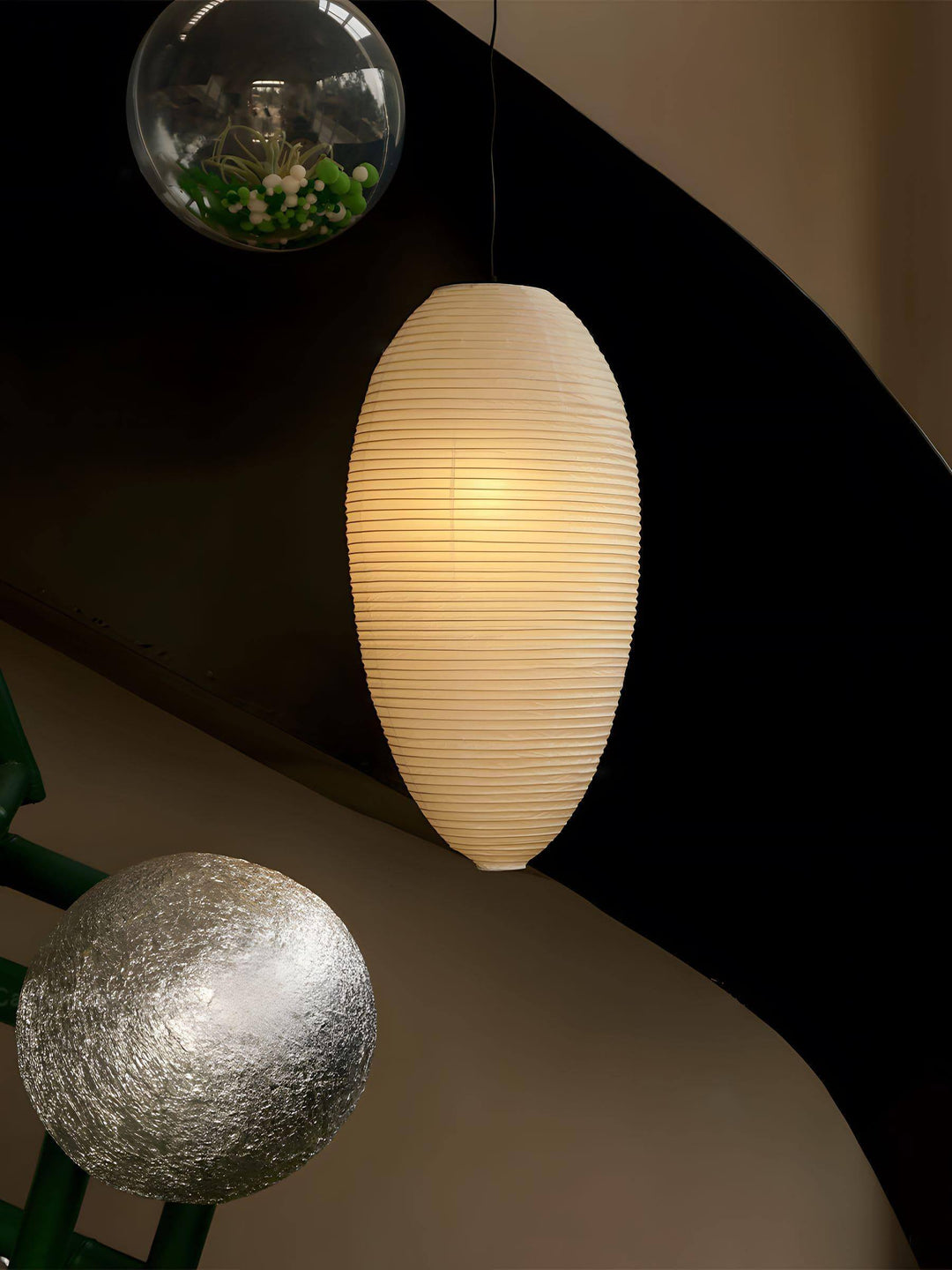 Washi Drum Pendant - Japandi Light for Kitchen Island &amp; Dining Room | Yuki