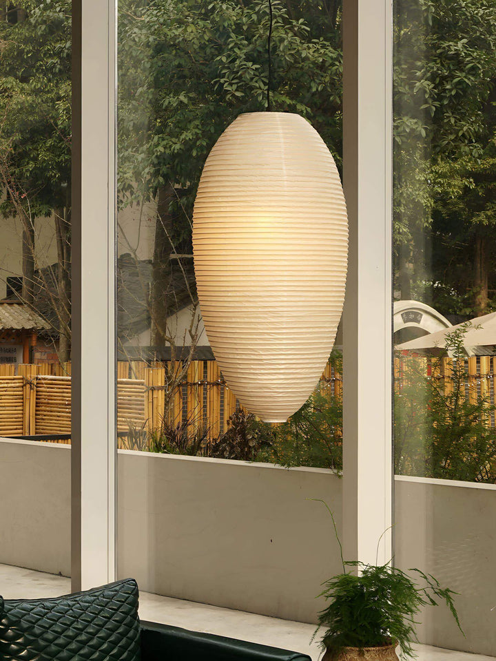 Washi Drum Pendant - Japandi Light for Kitchen Island &amp; Dining Room | Yuki