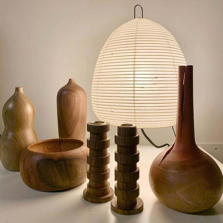 Lantern Table Lamp - Japandi, for Bedside &amp; Living Room | Hina