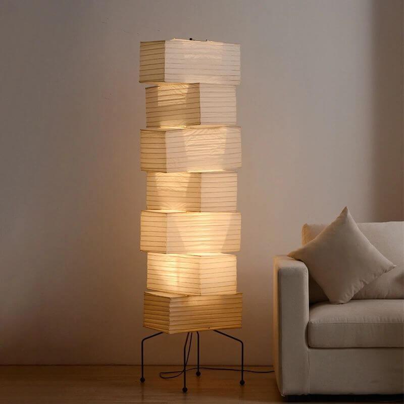 Paper Floor Lamp - Japandi, for Living Room &amp; Reading Nook | Sander