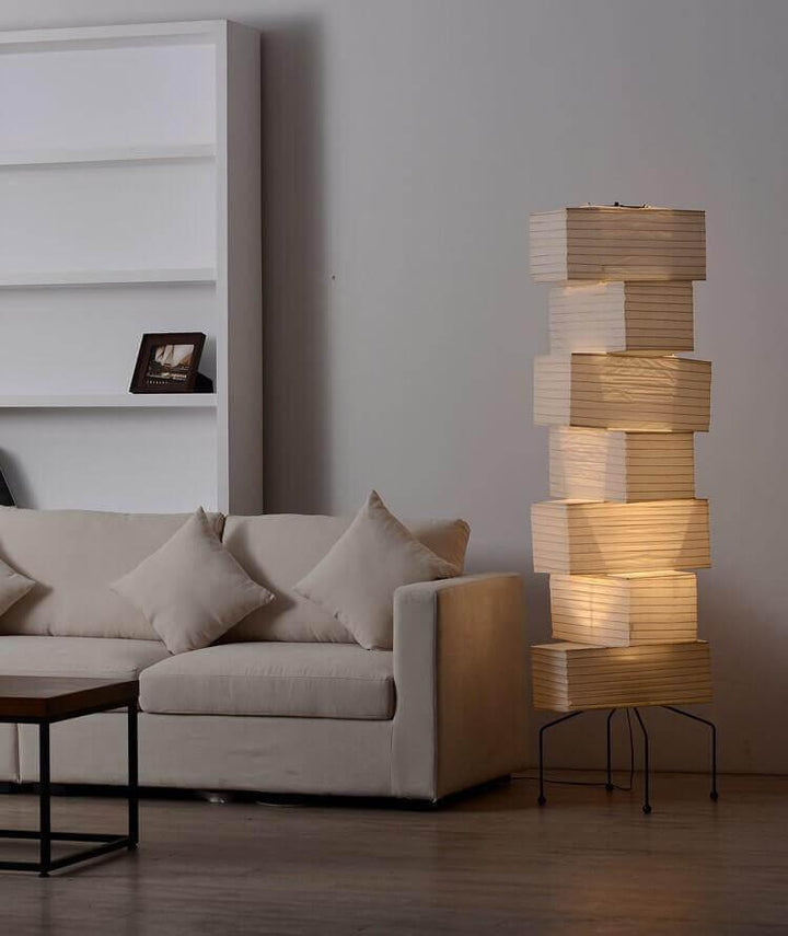 Paper Floor Lamp - Japandi, for Living Room &amp; Reading Nook | Sander