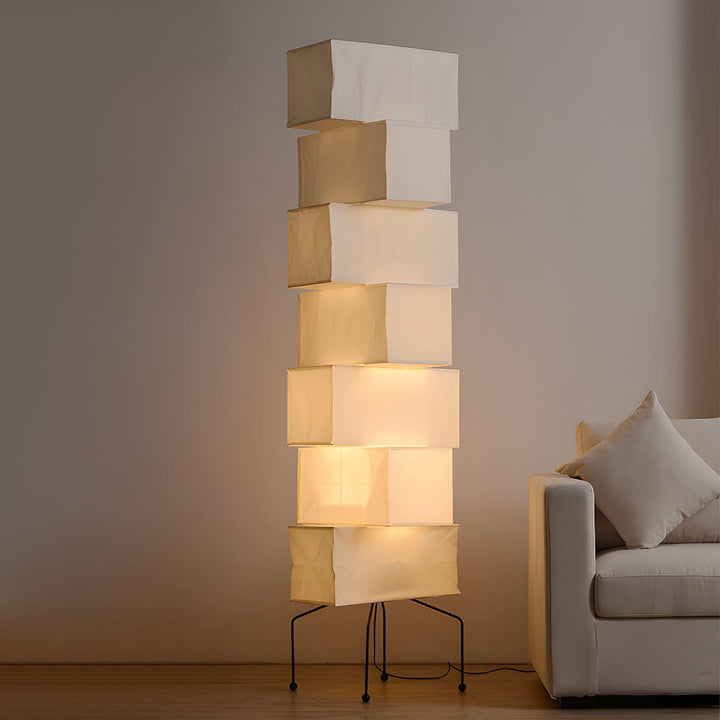 Paper Floor Lamp - Japandi, for Living Room &amp; Reading Nook | Sander