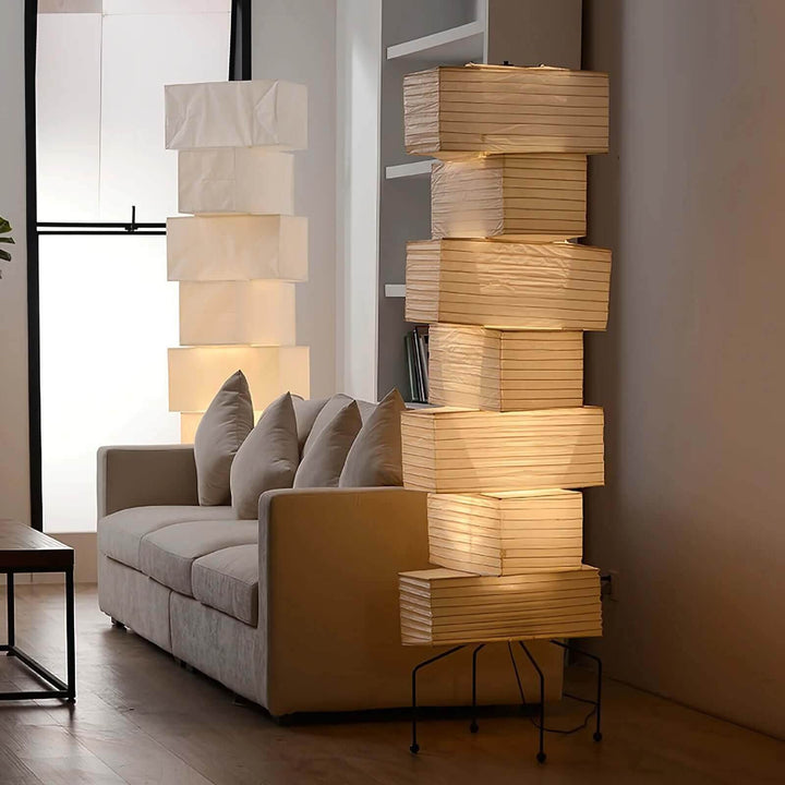 Paper Floor Lamp - Japandi, for Living Room &amp; Reading Nook | Sander