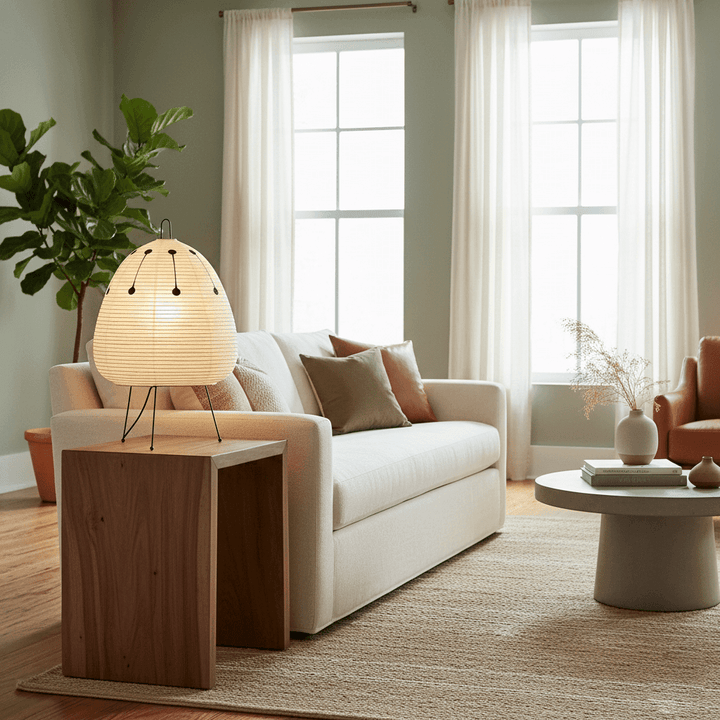 Lantern Table Lamp - Japandi, for Bedside &amp; Living Room | Hina