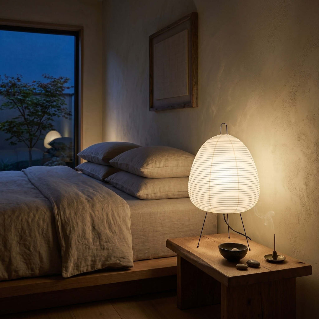 Paper Table Lamp - Japandi, for Bedside &amp; Living Room | Ymir