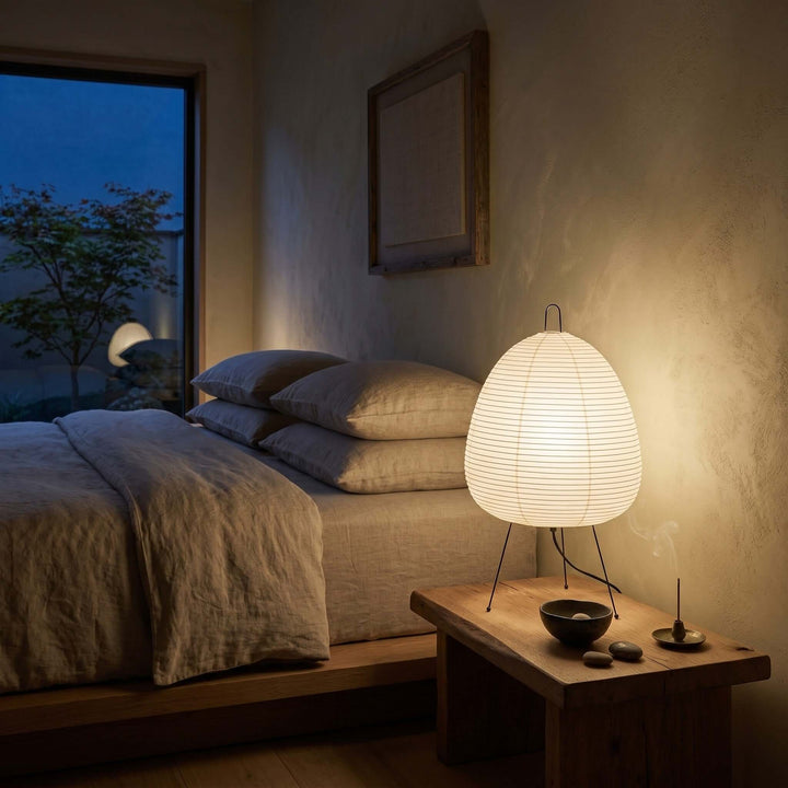 Paper Table Lamp - Japandi, for Bedside &amp; Living Room | Ymir