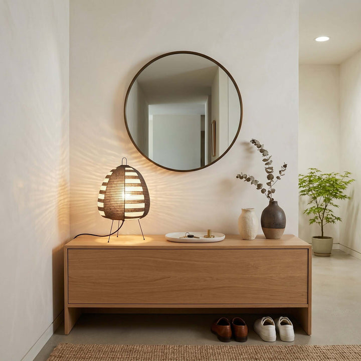 Paper Table Lamp - Japandi, for Bedside &amp; Living Room | Ymir