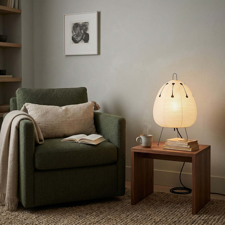 Paper Table Lamp - Japandi, for Bedside &amp; Living Room | Ymir