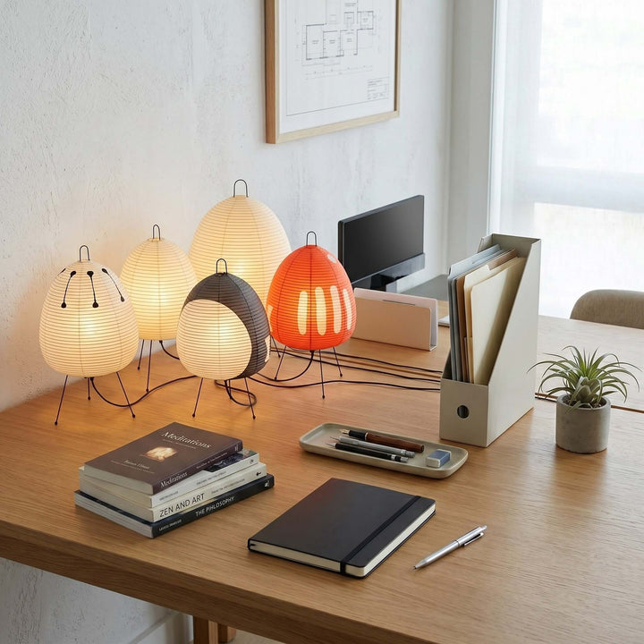 Paper Table Lamp - Japandi, for Bedside &amp; Living Room | Ymir