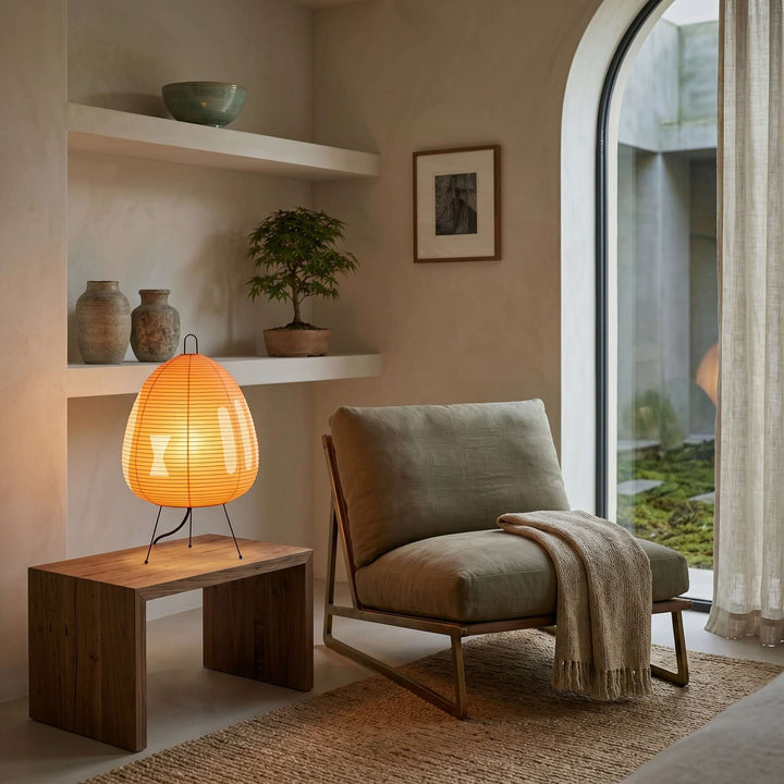 Paper Table Lamp - Japandi, for Bedside &amp; Living Room | Ymir