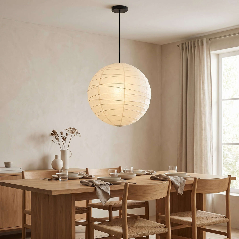 D-Series Paper Pendant - Japandi Light for Kitchen Island & Dining Room | Asuka