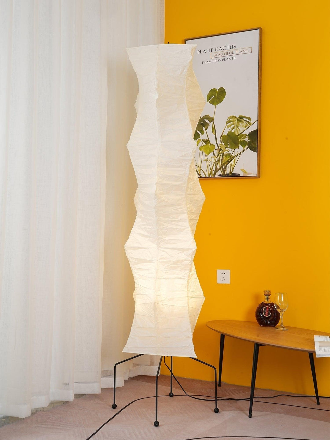 Rice Paper Floor Lamp - Japandi, for Living Room &amp; Reading Nook