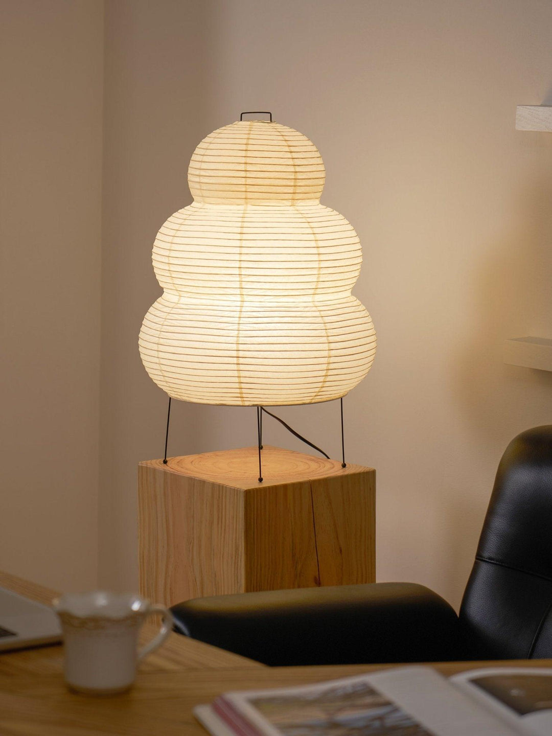 Lantern Table Lamp - Japandi, for Bedside &amp; Living Room | Hina