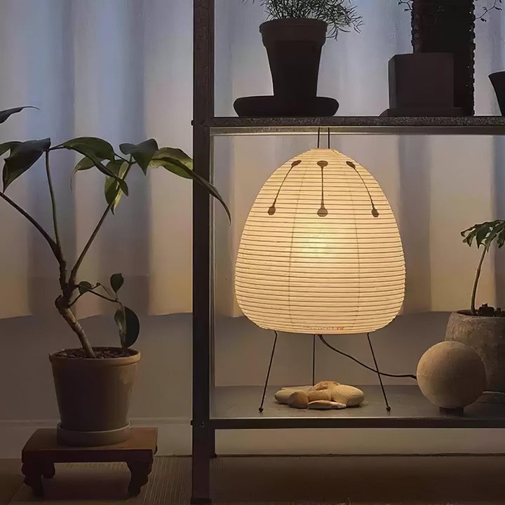 Lantern Table Lamp - Japandi, for Bedside &amp; Living Room | Hina